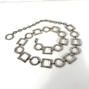 Silver Geometric Link Belt